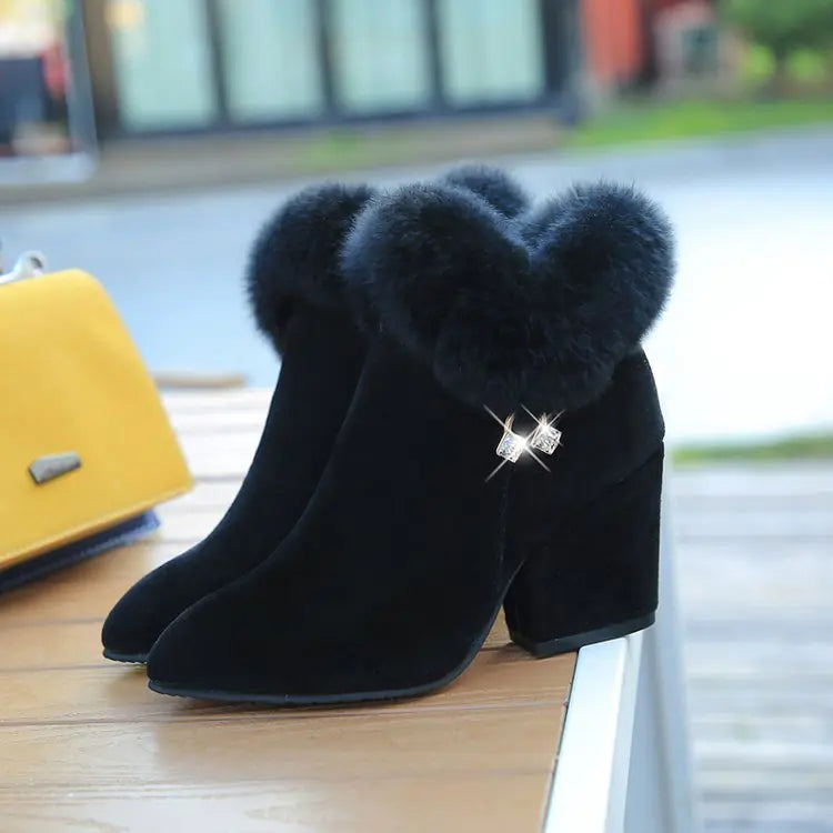 Fashionable Women's Chunky Heel Martin Boots