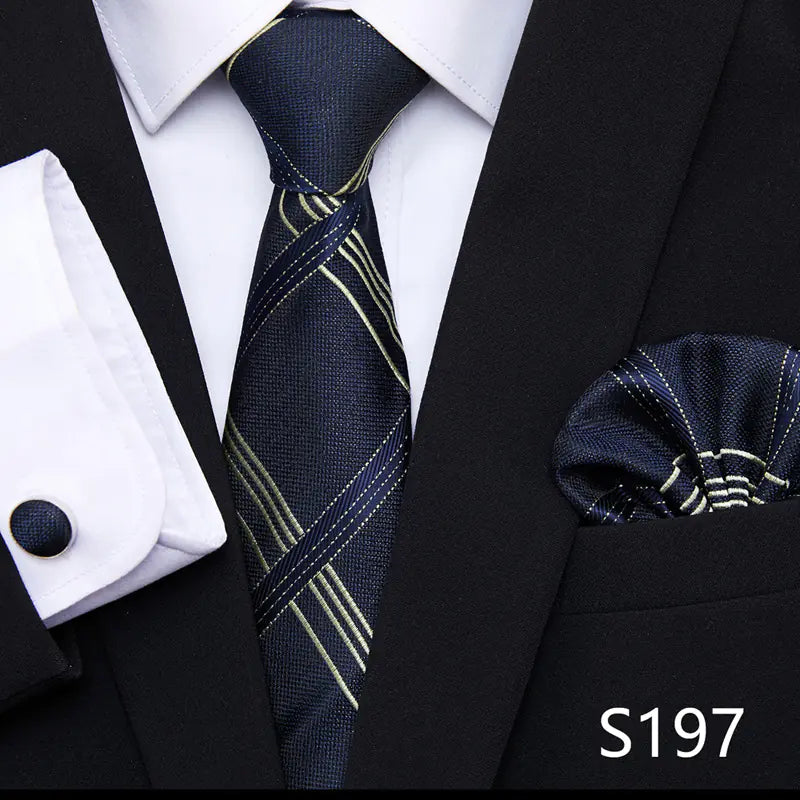 Korean Style Floral Tie and Pocket Square Set for Men