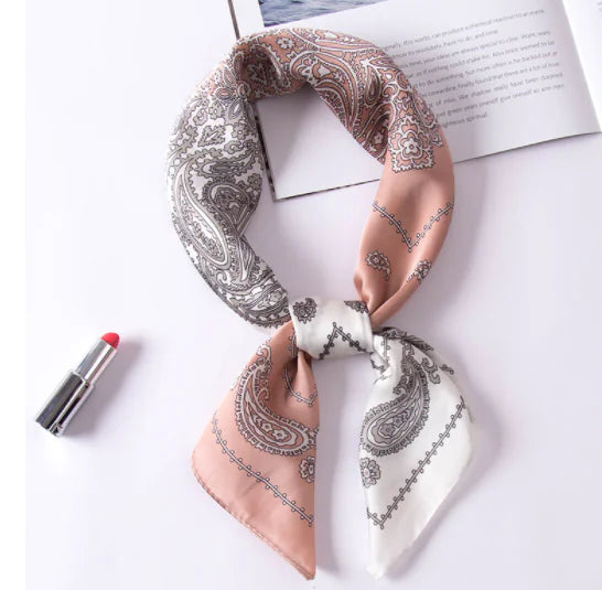 Chic 70cm Cashew Flower Scarf and Hairband Set