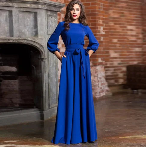2020 Long Robe with Belt and Bow Plus Size Dress