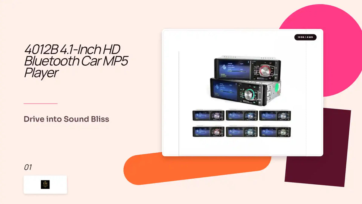 4012B 4.1-Inch HD Bluetooth Car MP5 Player by@Outfy