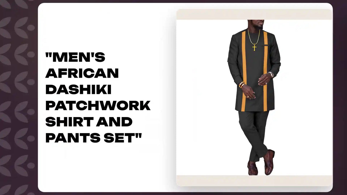 "Men's African Dashiki Patchwork Shirt and Pants Set" by@Outfy