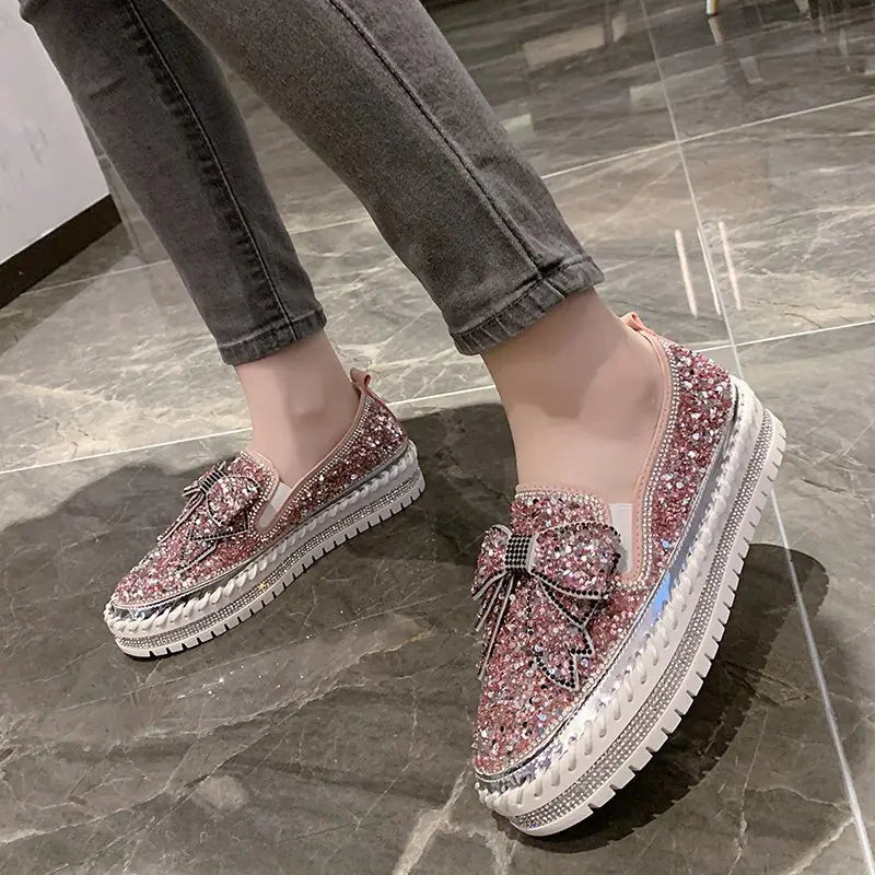 Luxury Sequin Butterfly Flats for Ladies - Casual Style