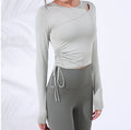 2020 Autumn Winter Yoga T-Shirt with Side Ties