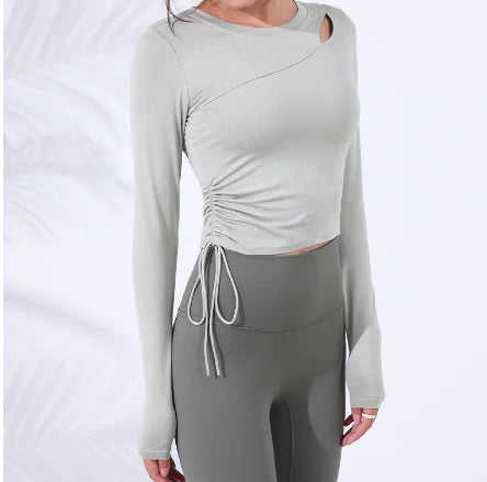 2020 Autumn Winter Yoga T-Shirt with Side Ties