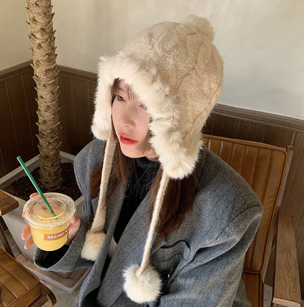 Gentle Fleece Rabbit Fur Lei Feng Hat