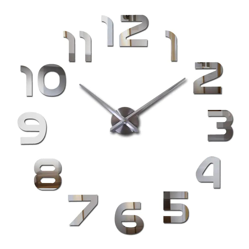 Creative Large DIY Acrylic Mirror Wall Clock (Nordic Style)