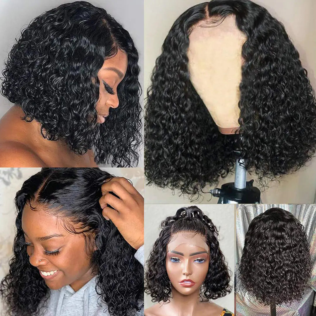 Sunper Queen Short Bob Wig Jerry Curly Human Hair Wigs For Woman