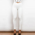 High Waist V Shape Leather Leggings - Shascullfites Melody