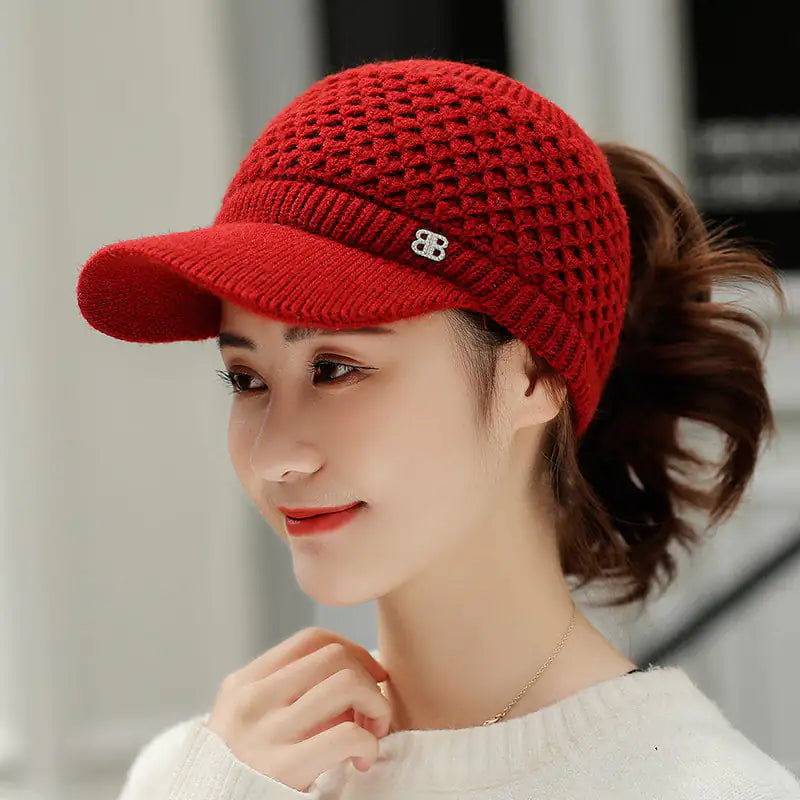 Thick Knitted Wool Hat for Autumn and Winter