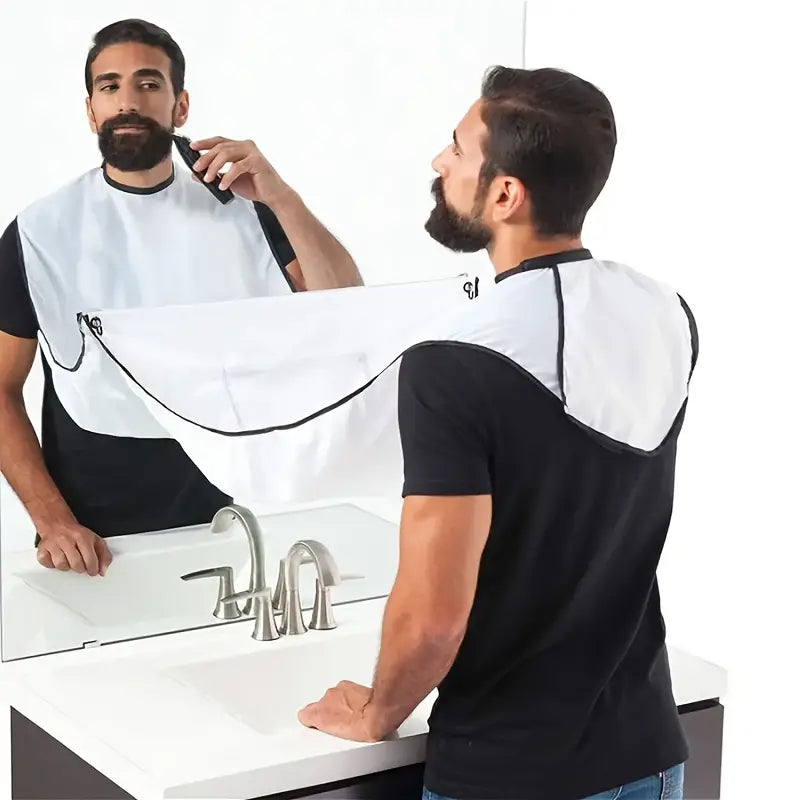 Beard Shave Apron Bib and Trimmer Holder Organizer