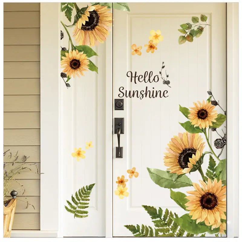 2 Sheets Removable Sunflower Wall Decor Stickers