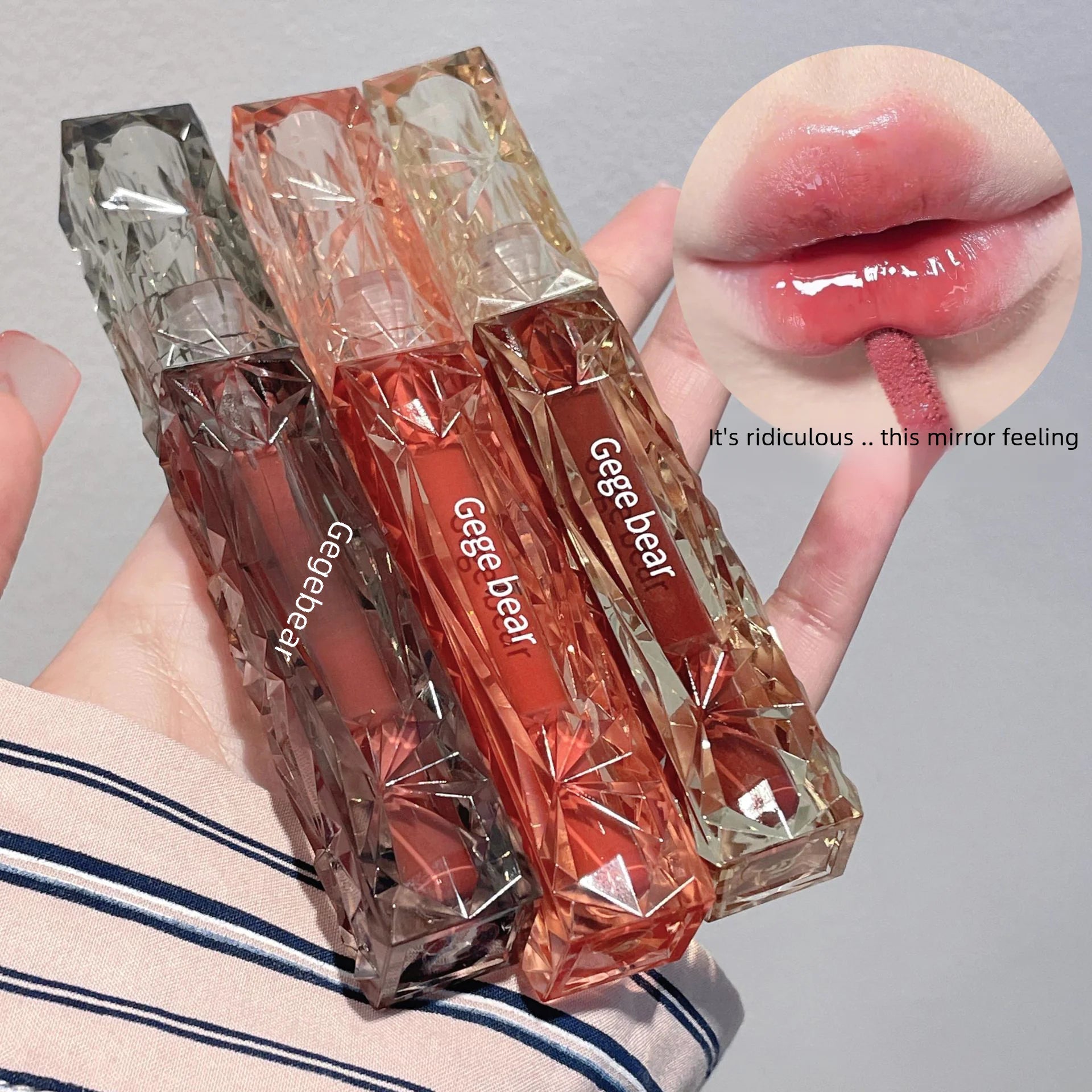 Gege Bear Diamond Mirror Lip Gloss for Moisture & Shine