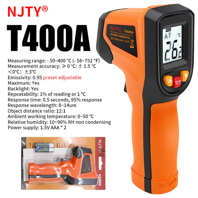 Digital Infrared Thermometer NJTY -50 to 600 ℃ Laser Gun
