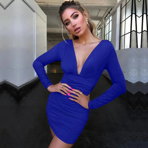 Autumn New Black Long Sleeve Bodycon Dress