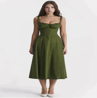 Parisian Dress - Waist Shaping Floral Maxi Dress (One Piece)