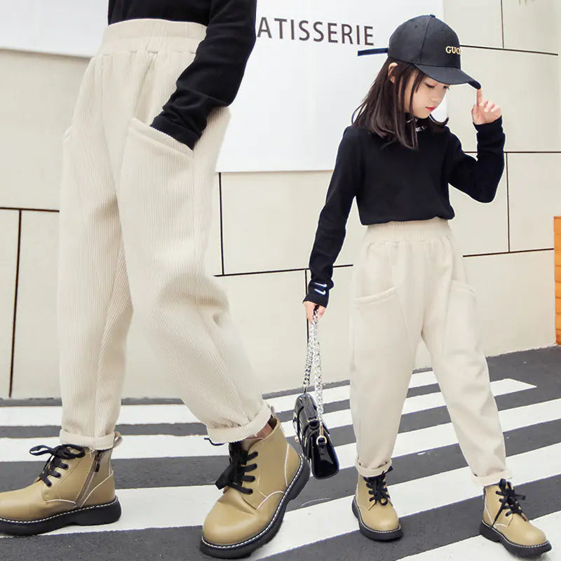 Children's Thick Velvet Corduroy Sports Pants