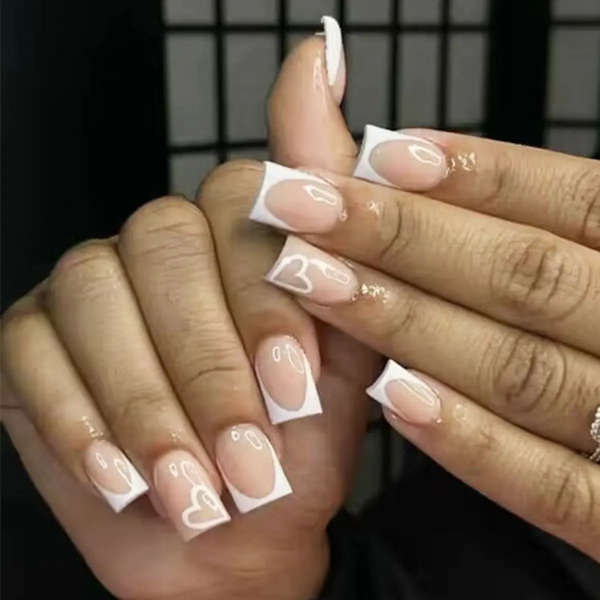 Valentine's Day Press-On Nail Set with Heart Designs