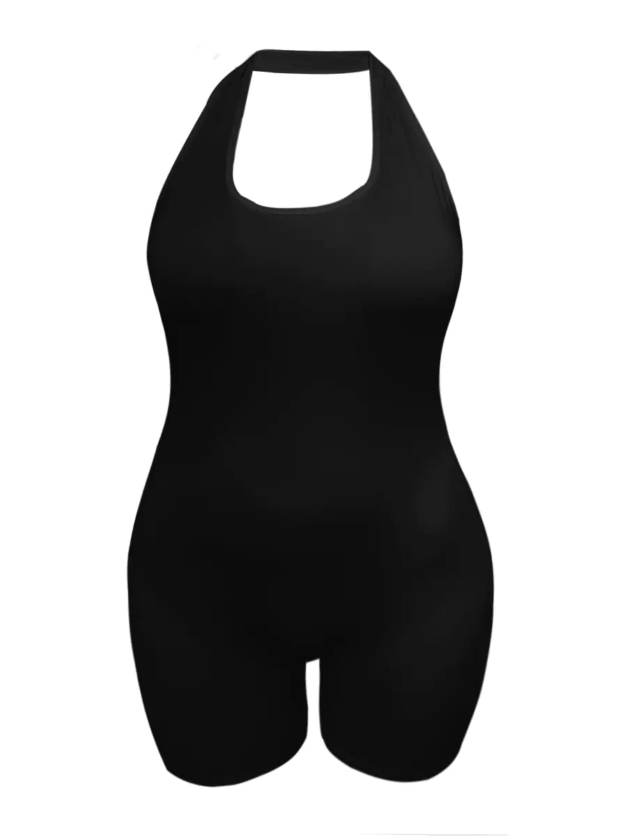 Plus Size Backless Cami Romper for Summer Women