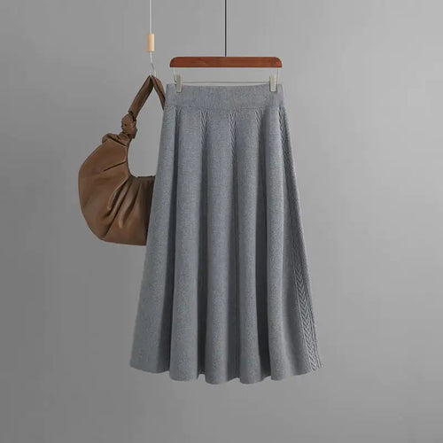 Mid-Length Knitting Skirt for Autumn and Winter