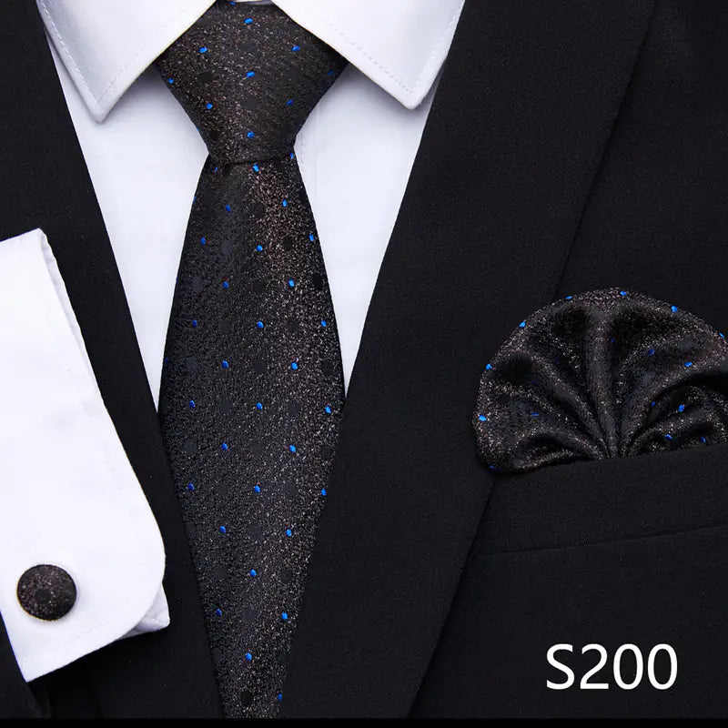 Korean Style Floral Tie and Pocket Square Set for Men