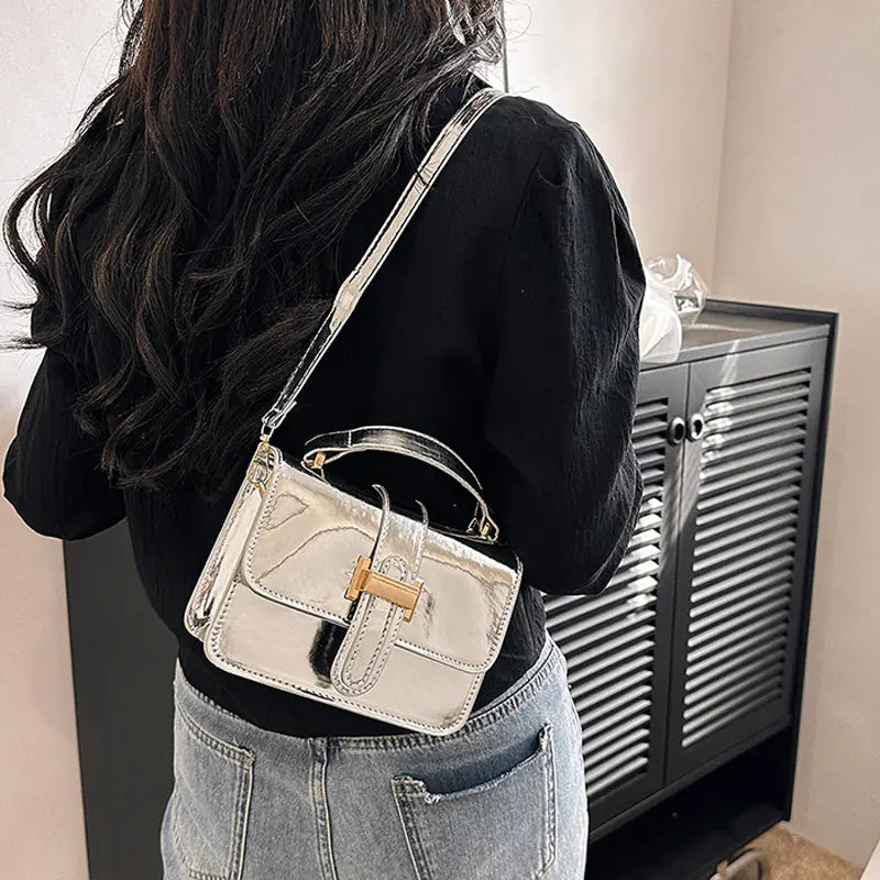 Light Luxury Patent Leather Portable Shoulder Bag