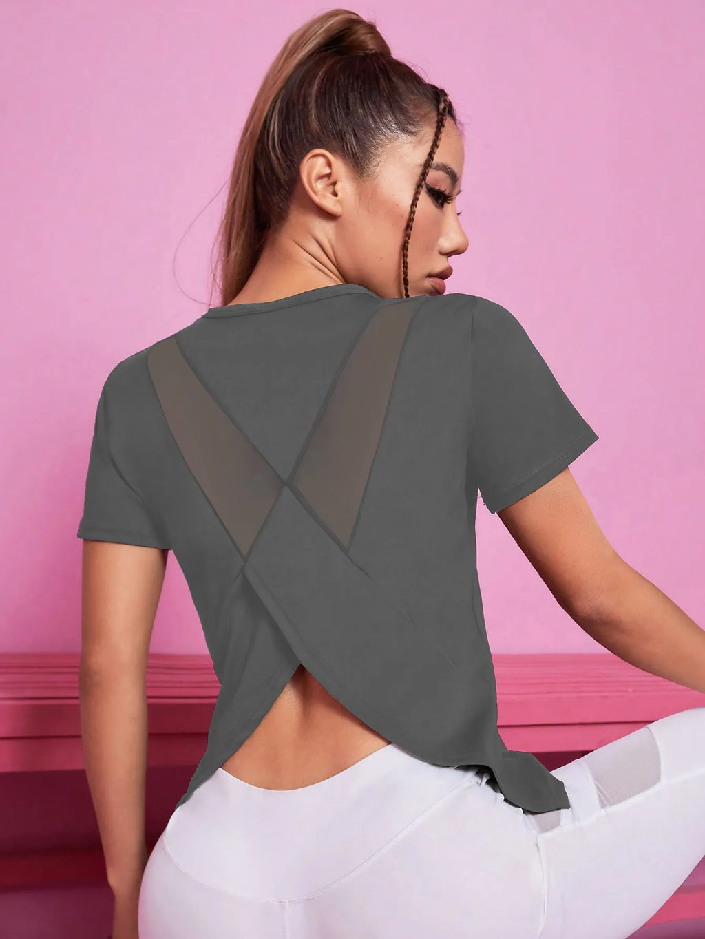 Breathable Quick-drying Mesh Yoga T-shirt