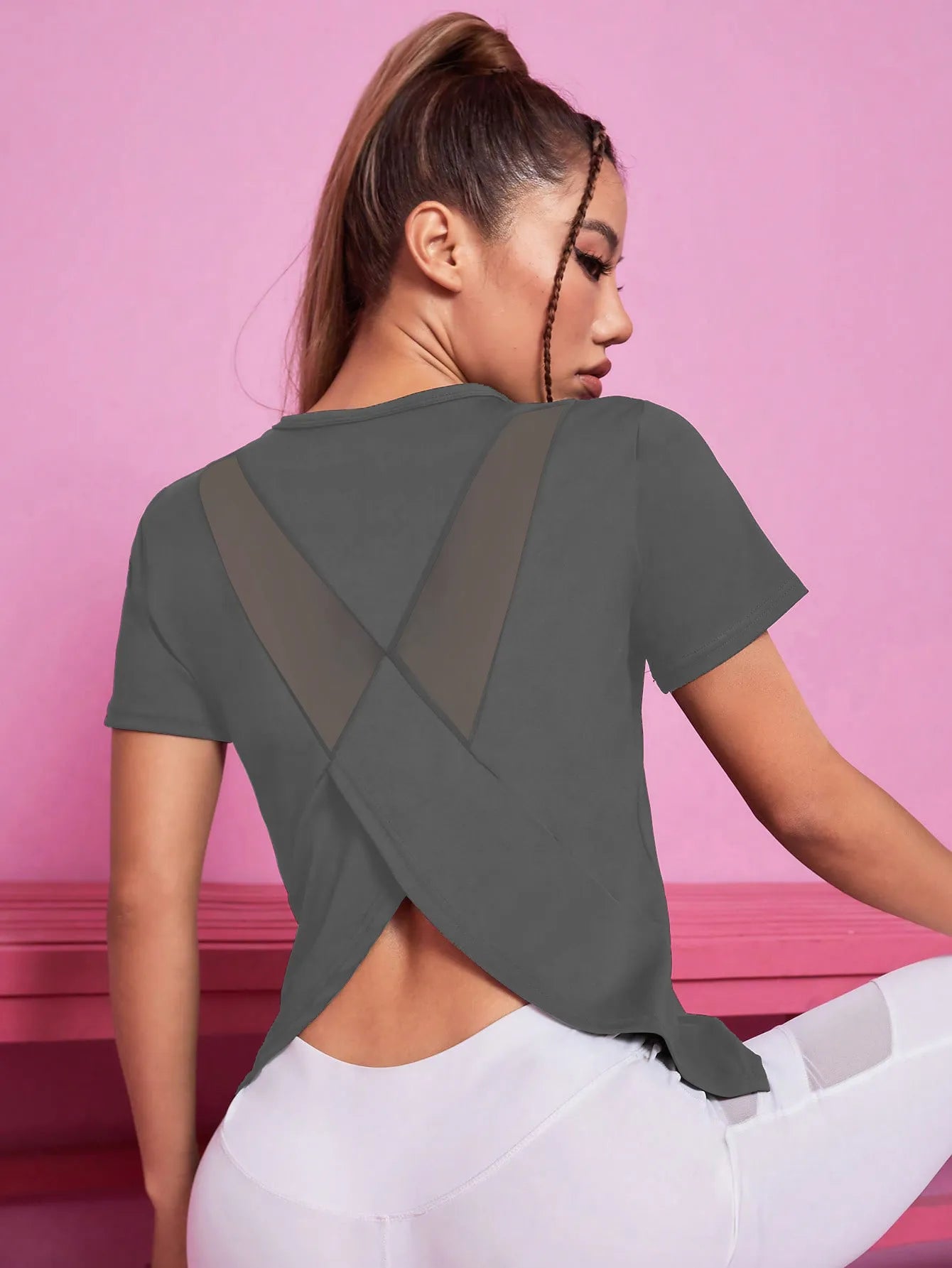 Breathable Quick-drying Mesh Yoga T-shirt