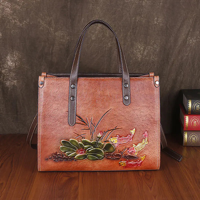 2020 New Leather Large Capacity Handmade Women's Bag