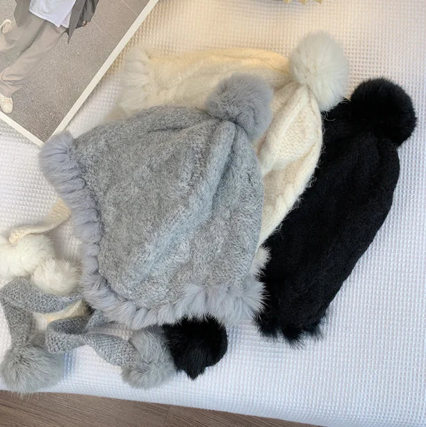 Gentle Fleece Rabbit Fur Lei Feng Hat