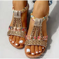 Women's Bohemian High-Heeled Sandals with Rhinestones