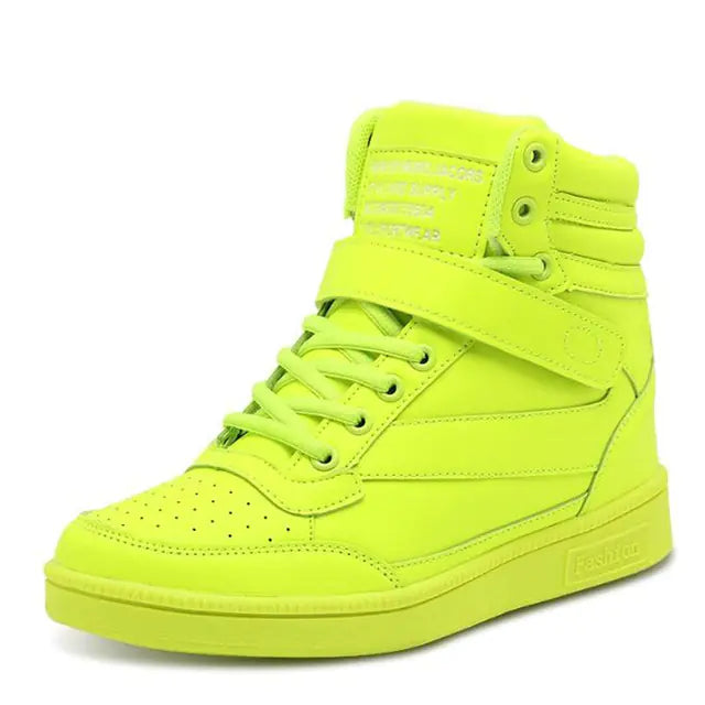 Breathable High Top Black and White Women's Sneakers