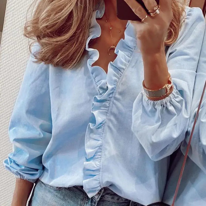 Casual Cute Long Sleeve Women's Office Shirt
