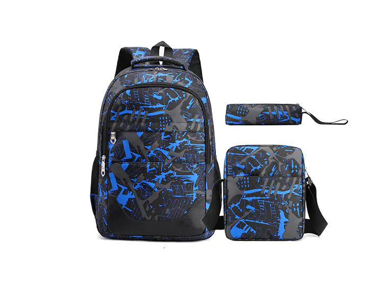 Three-Piece Large Capacity School Bag for Travel
