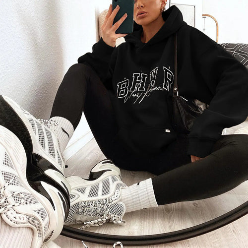 Warm Long-sleeved Plush Sweater with Game Letter Print