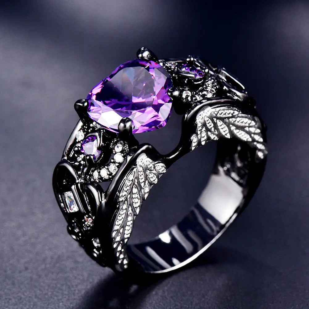 Heart Ring with Angel Wings for Women