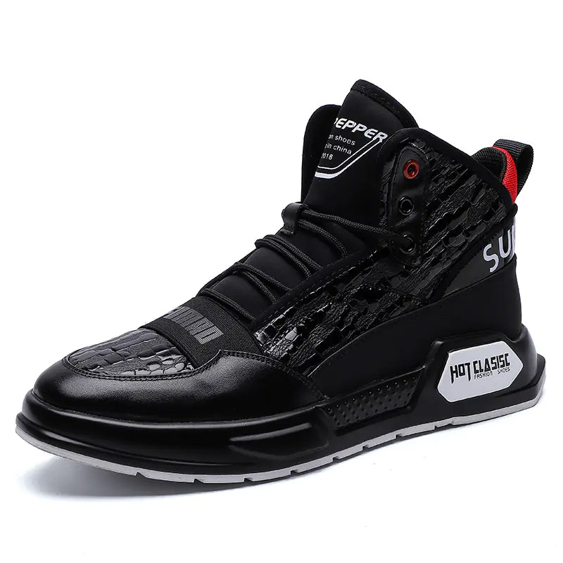 Men's Leather Martin Boots - High Top Winter Fashion