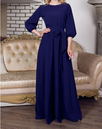 2020 Long Robe with Belt and Bow Plus Size Dress