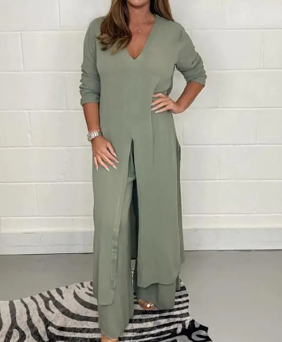 Lenka® Women's Two-Piece Set with Long Top and Pants