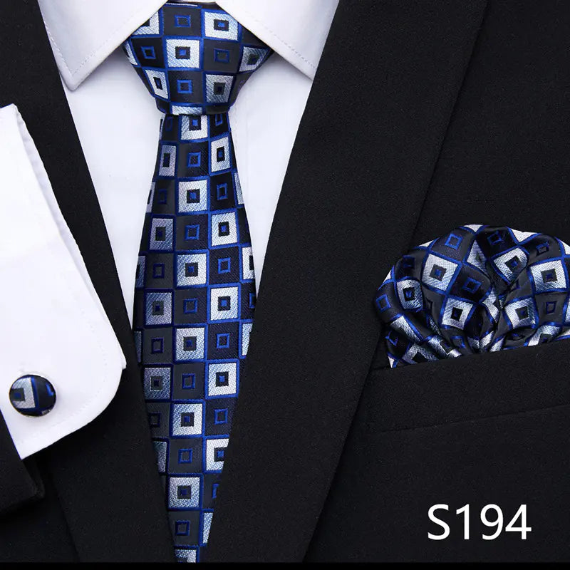 Korean Style Floral Tie and Pocket Square Set for Men